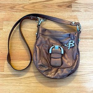Bronze gold leather B. Makowsky shoulder purse